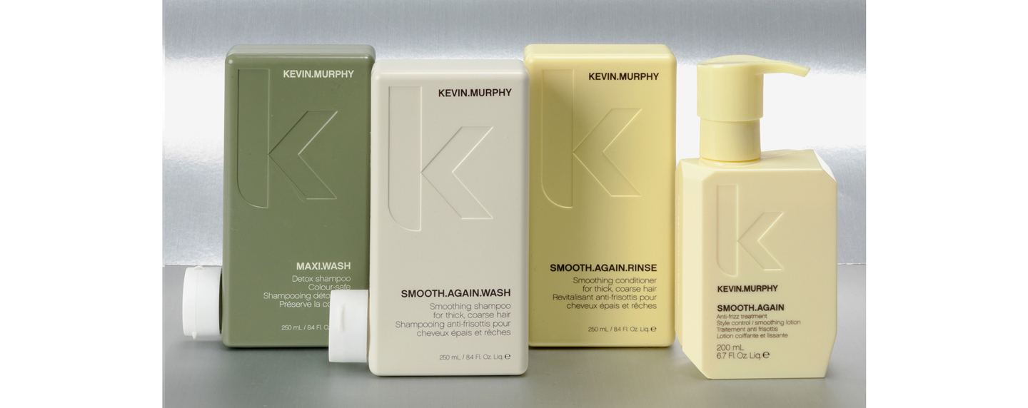 Kevin Murphy frizz control hair products with MAXI.WASH and SMOOTH.AGAIN series